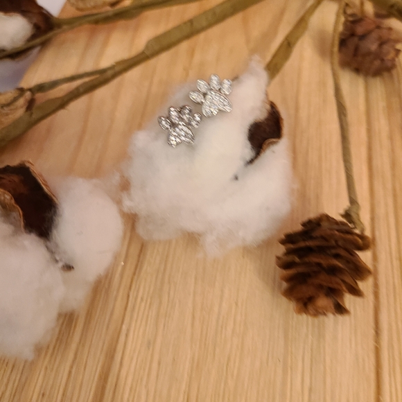 🐾🐾NEW🐾🐾Super Adorable Paw Print earrings with CZ'S - Picture 9 of 13